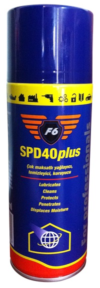resimler/genel/F6 SPD 40 PLUS (WD40) ÇOK MAKSATLI YAĞLAYICI TEMİZLEYİCİ KORUYUCU SPREY 400 ML
