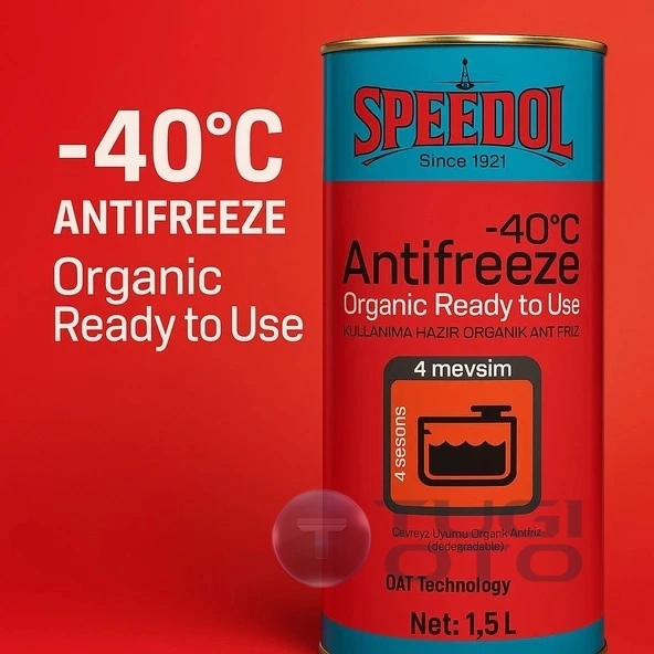 Speedol Organik kırmızı Antifriz -40 Kullanıma hazır teneke ambalaj 1.5LT