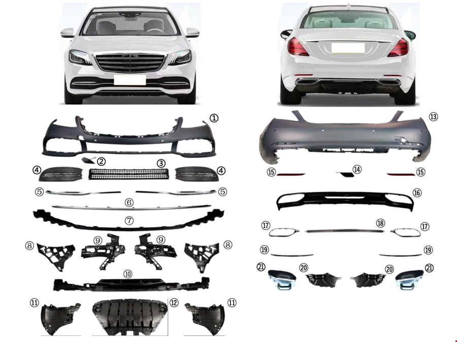 BODY KİT STANDART TİP  (ÖN-ARKA DOLU) W222 2018-