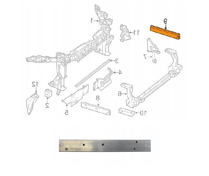 ÖN PANEL BRAKETİ ( ALÜMİNYUM ) SOL W246/W176 2013-